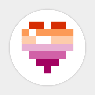 Pixel Heart - Lesbian Pride Magnet